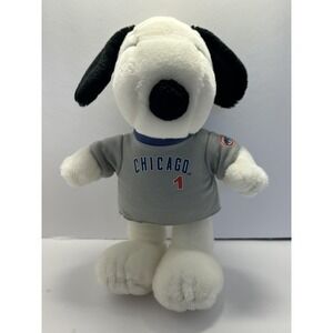 MetLife Snoopy Dog Plush Stuffed Animal Toy Small White Chicago Jersey